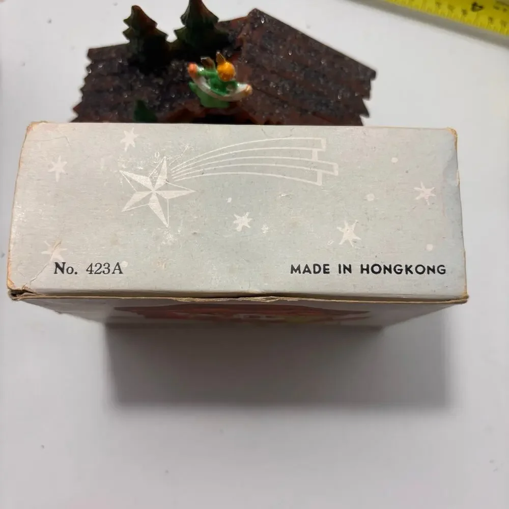 Vtg Mini Plastic Nativity Scene in Box Mid Century Hong Kong Christmas Manger